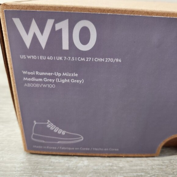 Allbirds Wool Runner-up Mizzle Medium Grey Light Grey New In Box Women's Size 10 - Picture 15 of 16
